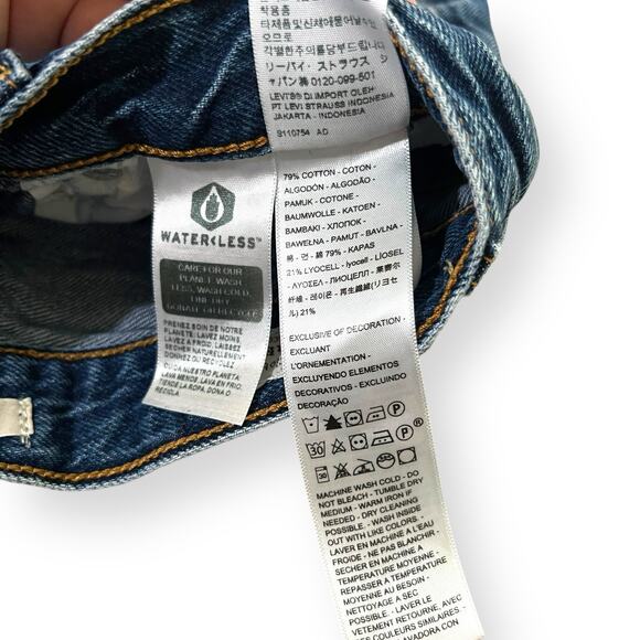 Levi's Premium RIBCAGE Shorts Blue Button-Fly Frayed Hem Womens Size 25 - Picture 4 of 9